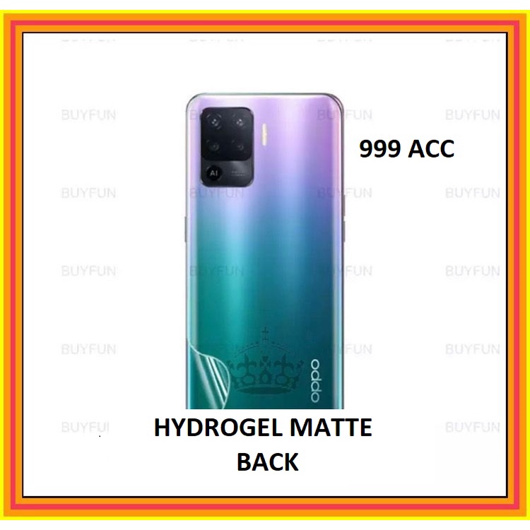 OPPO RENO 5F RENO 5 RENO 5 5G RENO 4 RENO 4F RENO 4 PRO ANTI GORES HYDROGEL MATTE BACK ANTI MINYAK BAGIAN BELAKANG JELL PELINDUNG FULL PRESISI SKIN GARSKIN ANTI JAMUR