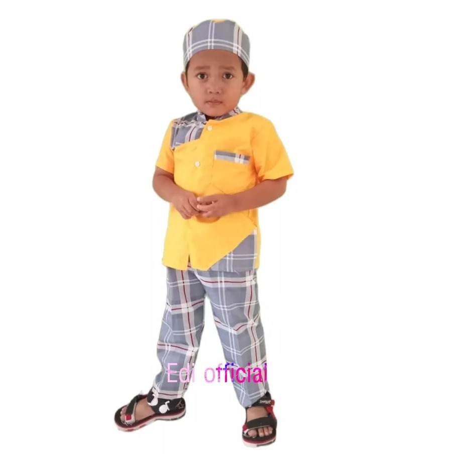 Stelan Anak laki laki / Baju Koko Anak Motip Batik Terlaris 2-8 Tahun