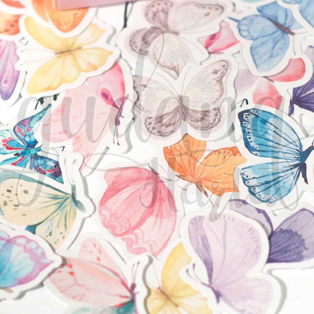 Stiker Kertas Butterfly Garden Kupu Kupu Unik Lucu Sticker DIY Scrapbook GH 303300