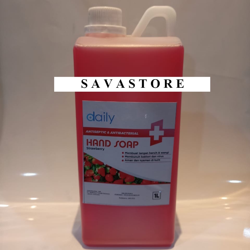 Sabun Cuci Tangan Daily Antiseptik HandSoap 1 liter wangi harum strawberry