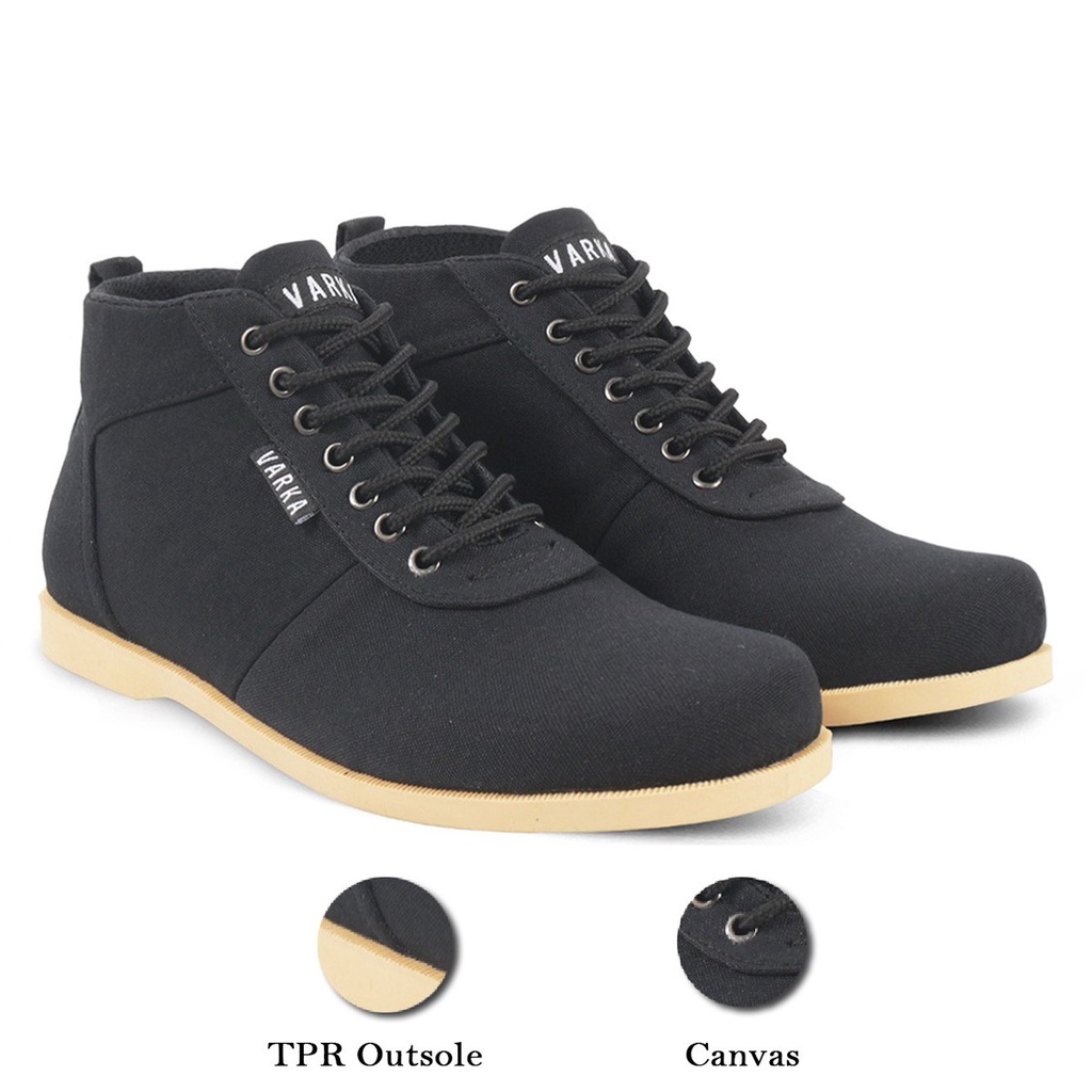 Sepatu Casual Pria V 42822 Brand Varka Sepatu Boots Semi Formal Kerja Kantor Kuliah Hangout Trendi Berkualitas Warna HItam
