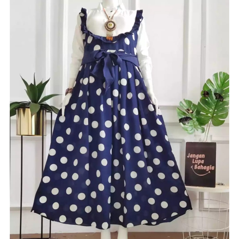 LANGSUNG KIRIM GAMIS POLKA JUMBO-XXL [70-90 KG] GAMIS MONALISA REMPEL DADA/BUSUI/TALI PINGGANG