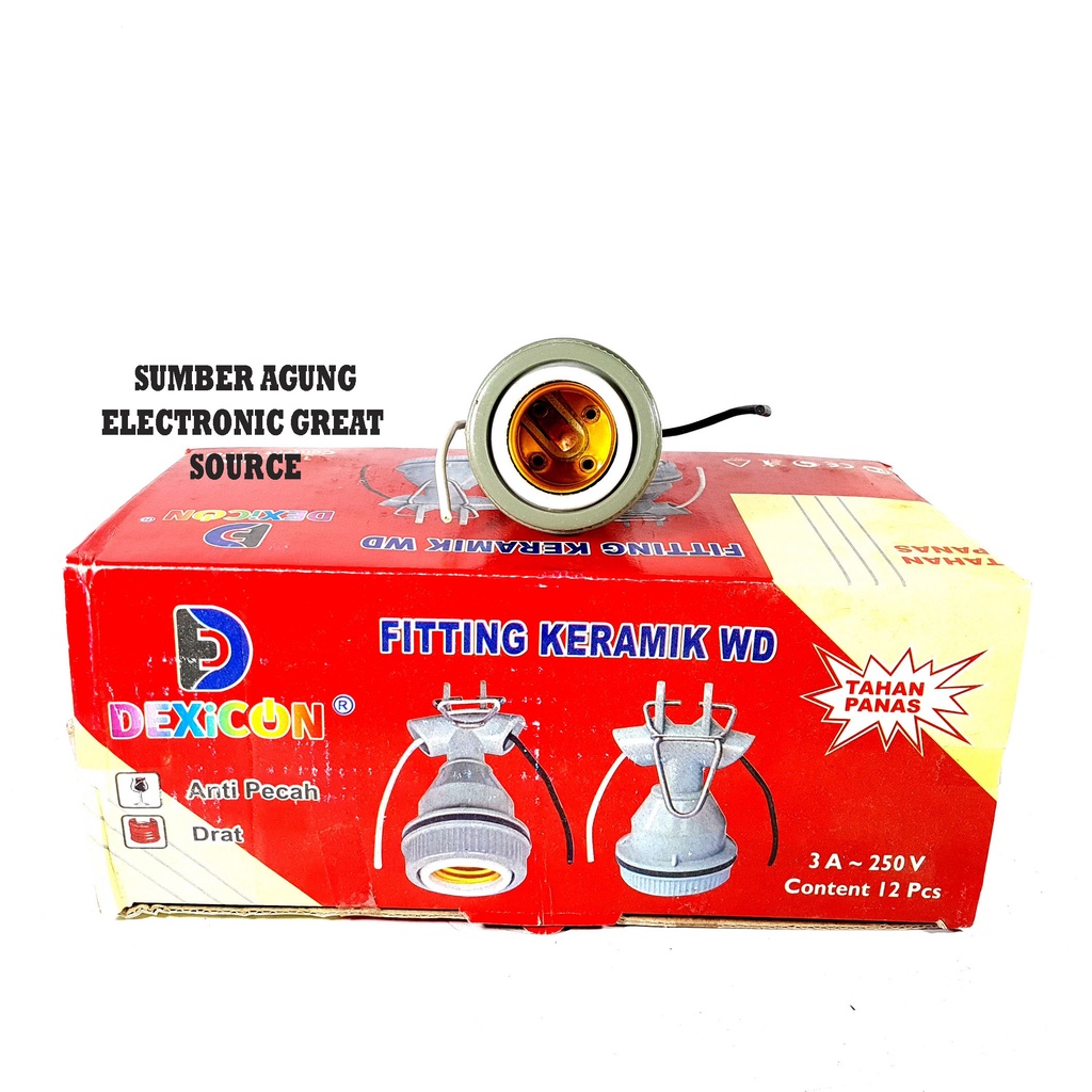 Dexicon Fitting Keramik WD Outdoor Tahan Panas Untuk Lampu Gantung Jalan Outdoor