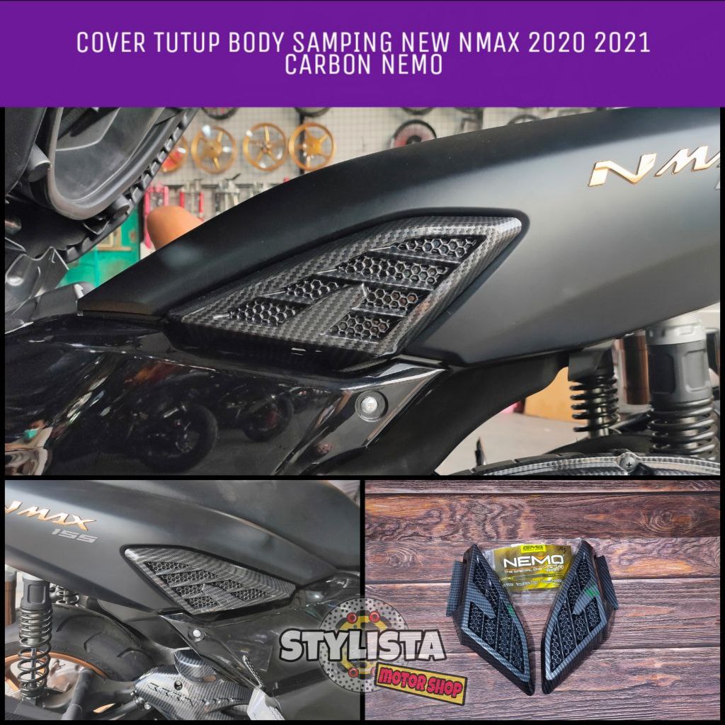 COVER TUTUP BODY PIJAKAN NEW NMAX 2020 2021 2022 CARBON NEMO COVER TUTUP BODY SAMPING NEW NMAX 2020 