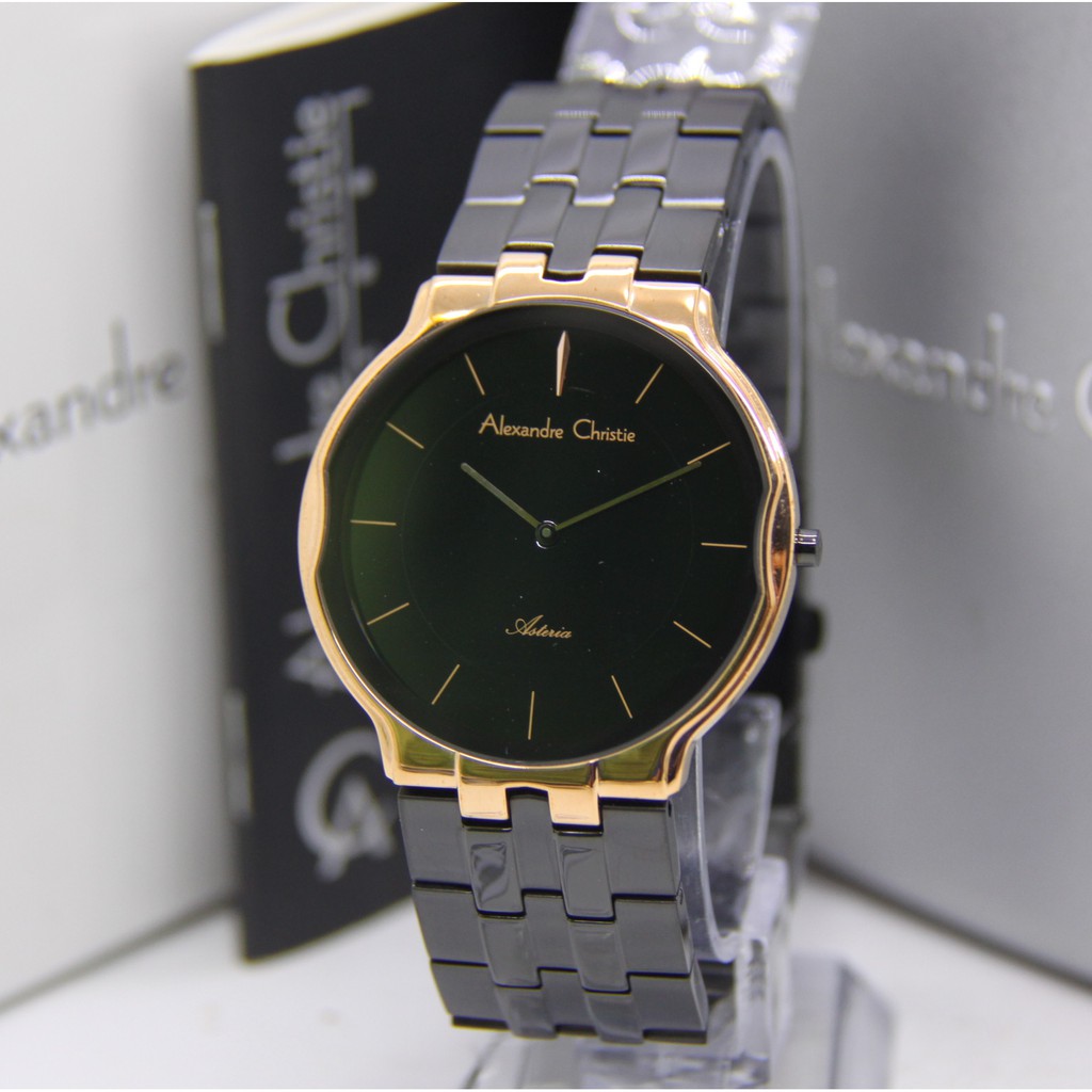 ALEXANDRE CHRISTIE 8616 PRIA BLACK ROSEGOLD AC8616 AC 8616 JAM TANGAN COWOK ARLOJI COWOK
