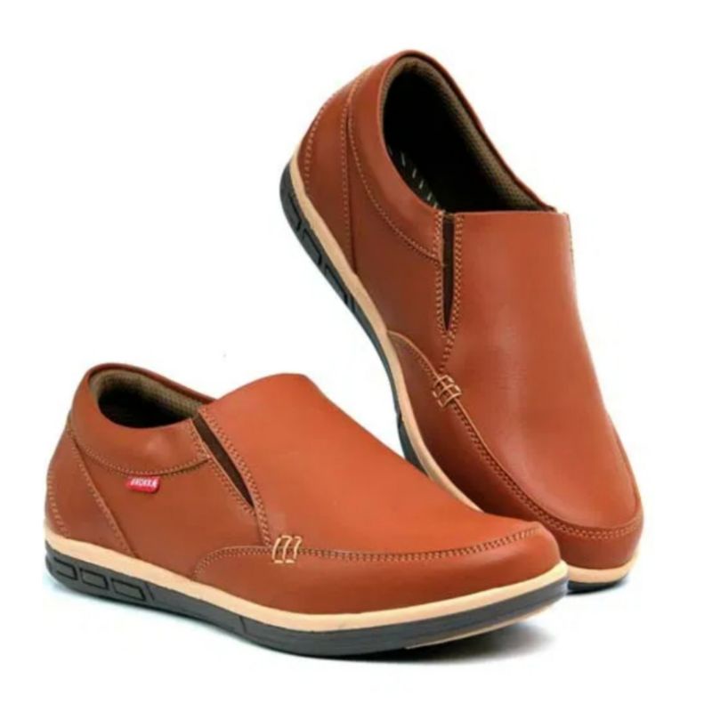 100% ASLI KULIT Sepatu J 21 ORI IMPORT Casual Kulit Kerja KantorFashion Pria-Coklat muda