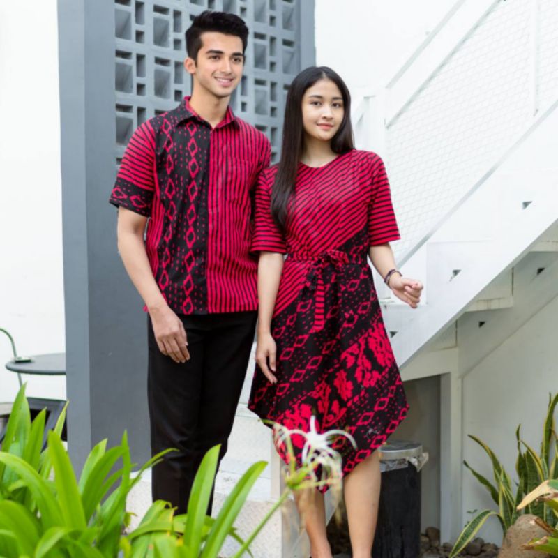 COUPLE DRESS LANCIP MODERN BATIK KANTOR BAJU BATIK KONDANGAN QUEENBUTIK