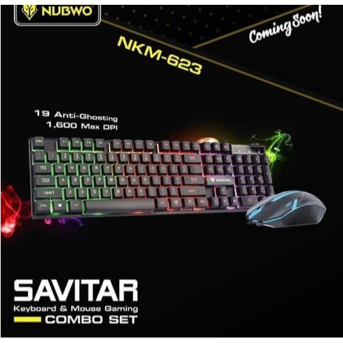 Paket Keyboard Mouse Gaming NUBWO Savitar NKM-623 RGB