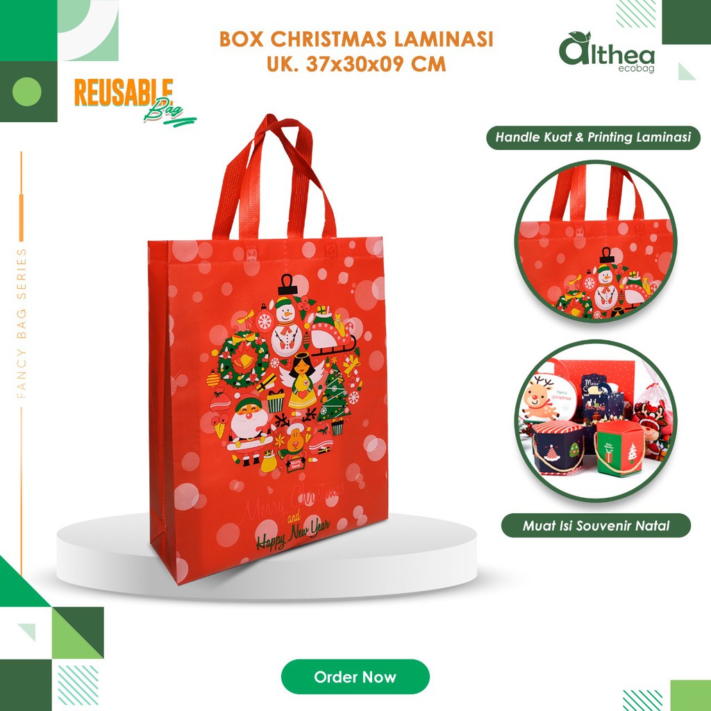 

ALTHEA Tas Natal Laminasi Goodie Bag Christmas Tas Christmas Goodie Bag Natal Uk. 37X30X9