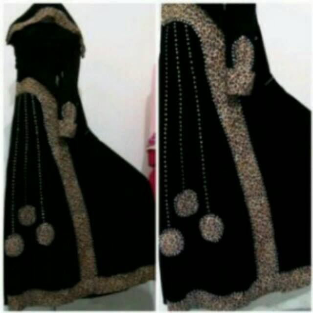 Abaya leopart bludru free pasmina