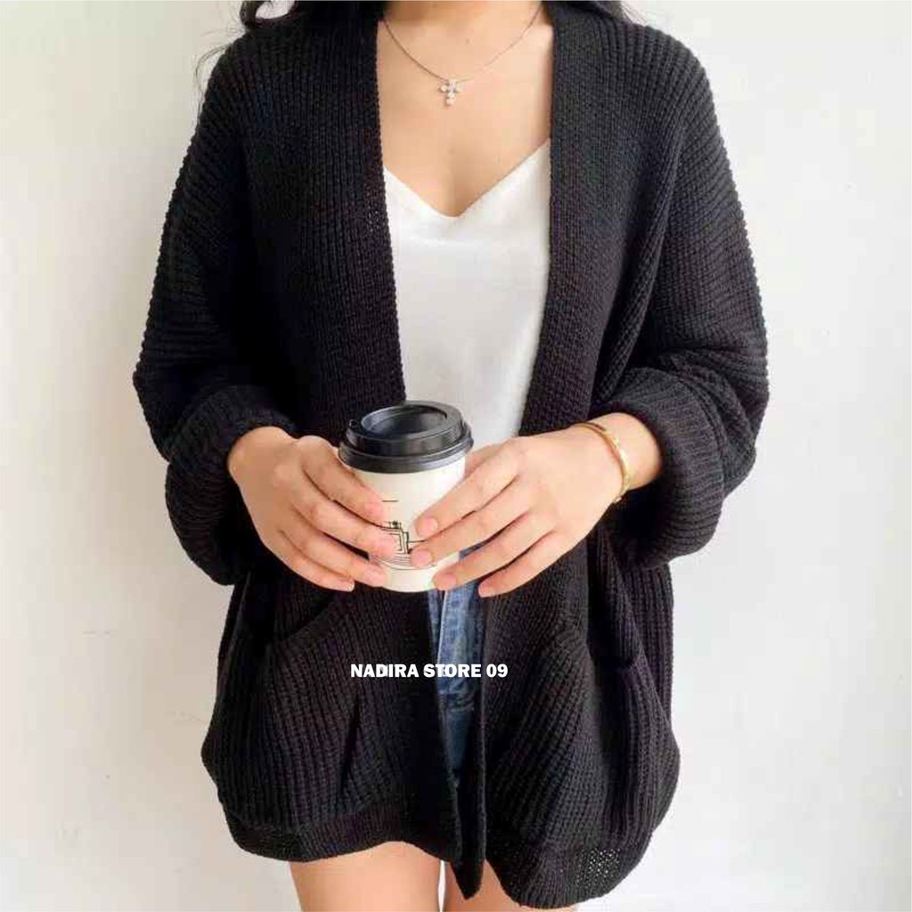 OVERSIZE LAVELLA CARDIGAN RAJUT WANITA TEBAL MURAH