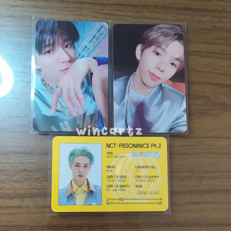 jeno (hello) future + shotaro past + kun id card photocard pc