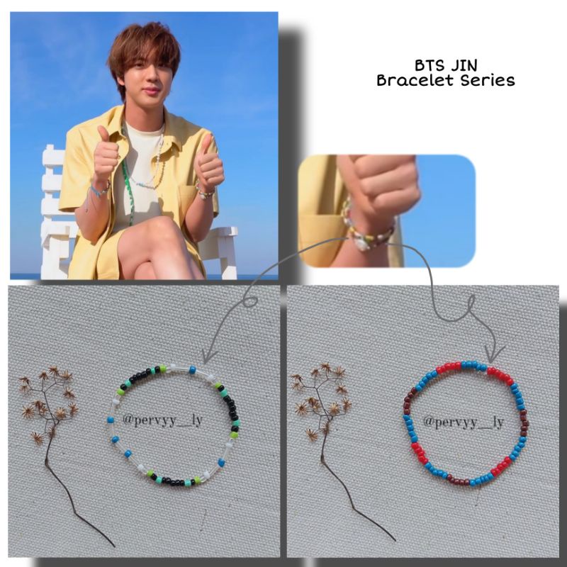BTS Jin Bracelet - Gelang Jin BTS - KPOP - Gelang Manik Beads