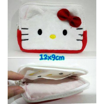 dompet hello kitty koin 2 slot putih merah