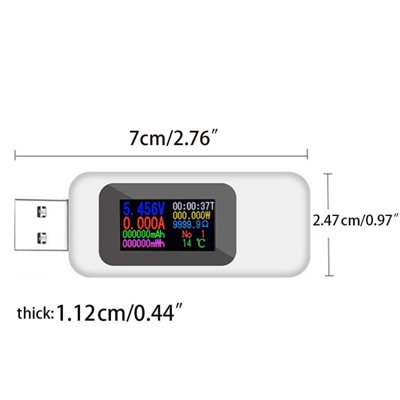 Btsg Color Display Voltmeter Ammeter USB Tester Tegangan Arus Kapasitas Power Meter
