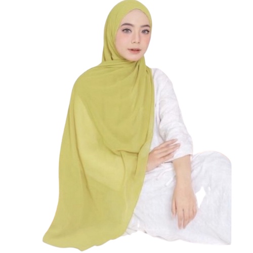 HIJAB PASHMINA DIAMOND CREPE / SABYAN JAHIT TEPI PASMINA JILBAB KERUDUNG POLOS MUSLIM-AFIFAH_ID_STORE