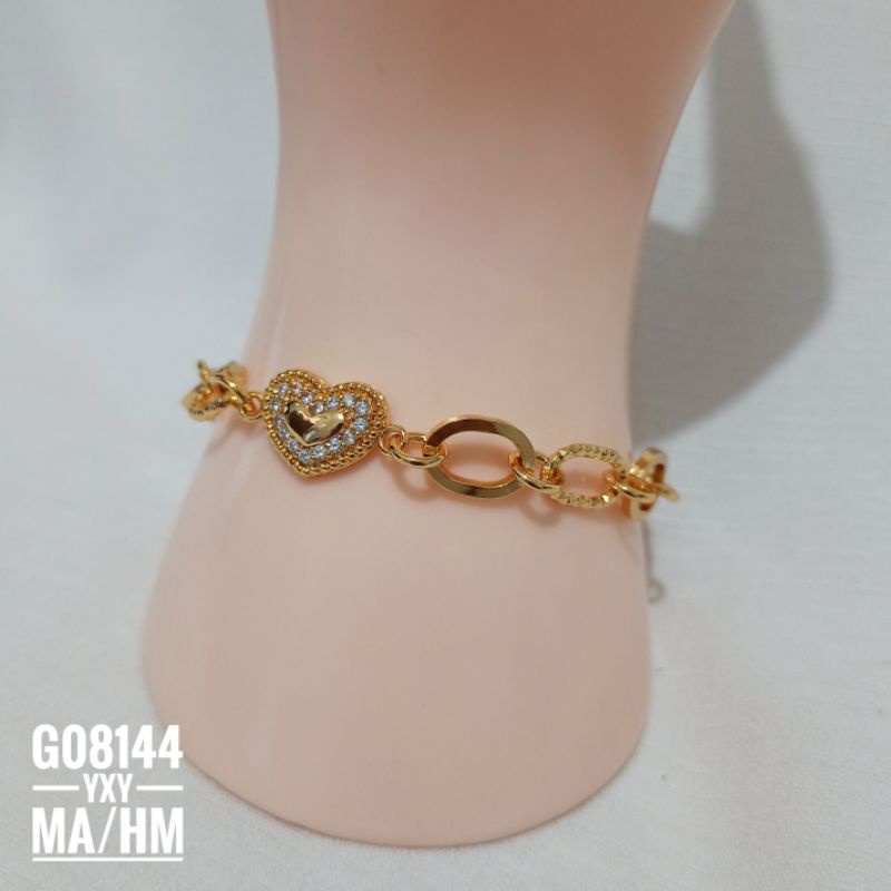 Gelang Yaxiya Rantai Love Gold G08144