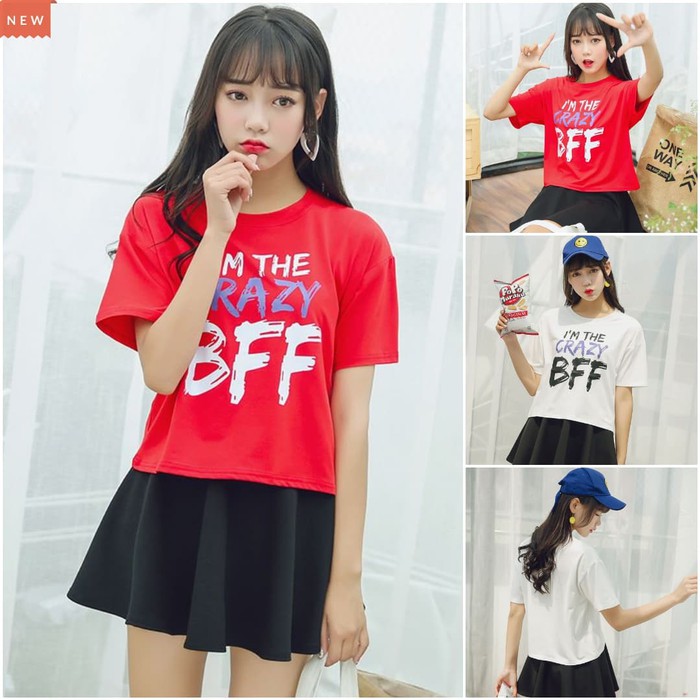 KAOS A221331 - BAJU KAOS FASHION TIKTOK WANITA CEWEK KOREA IMPORT KUALITAS PREMIUM BUTIK BFF TEE