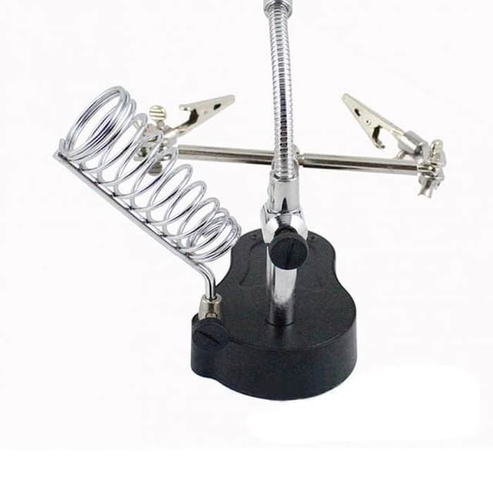 Helping Hand Magnifier Soldering Stand Alat Bantu Solder dengan LED