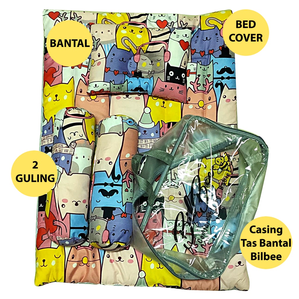 Bilbee Bantal Bayi Set Guling dan Bed Cover 4in1 Motif Warna