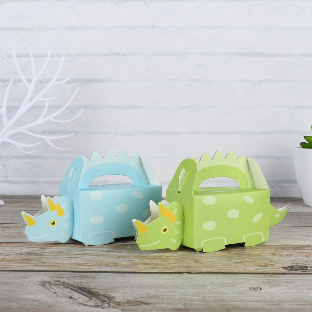 Nanas 10pcs Dinosaurus Cookie Box Dekorasi Baby Shower Paper Box Kotak Hadiah