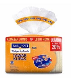 

Sari Roti Roti Tawar Kupas Jumbo 300 gram