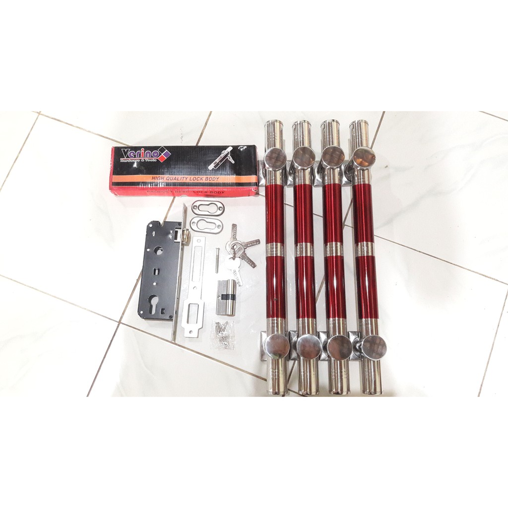 handle pintu murah 45 cm/ gagang pintu dan 1 Set body kunci