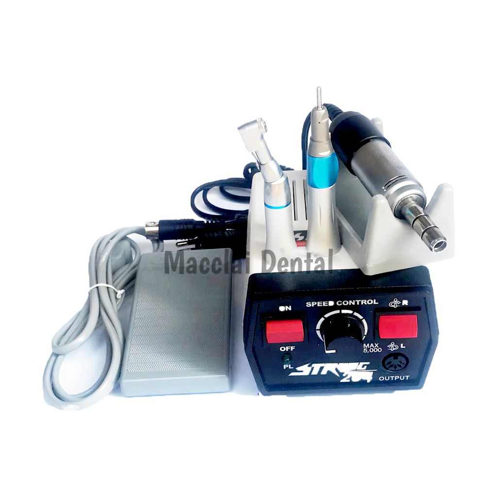 DENTAL MICROMOTOR MIKROMOTOR STRONG 204 MAHASISWA Straight + Contra Angel / MICROMOTOR LAB