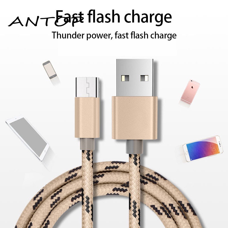Micro Usb Cable Nylon Braided Data Sync Cord Charger Cables Samsung Huawei ANTOP