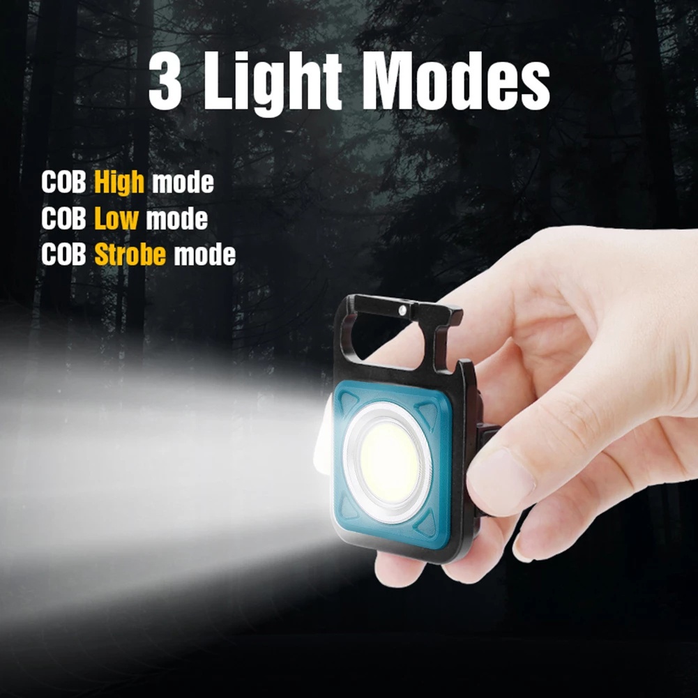 (Free Survival) Senter LED COB Mini Multifungsi 800 Lumen Tinggi Dengan Gantungan Kunci