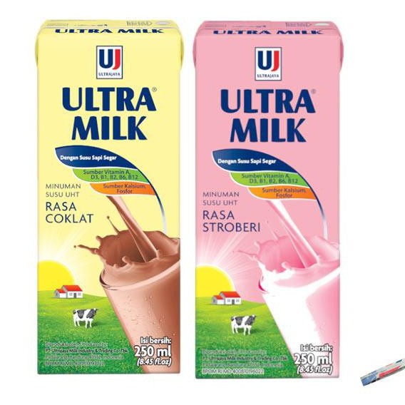 

Susu Ultra Milk Varian Coklat | Stroberi | Fullcream 250 Ml Isi 24 Pcs