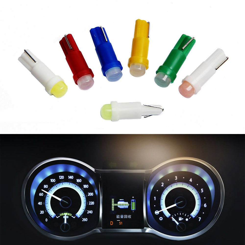 Lampu LED T5 Bulb COB Ceramic DC 12V Lamp Car Interior Dashboard Indikator Speedometer Mobil Motor