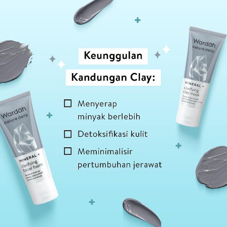 Fashion Fair - Wardah Nature Daily Mineral + Clarifying Clay Mask 60g | Masker Wajah