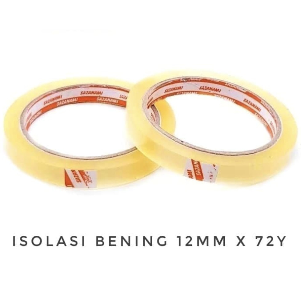 

Isolasi bening 1/2" Inch x 72 Yard sazanami selotip solasi lakban tape