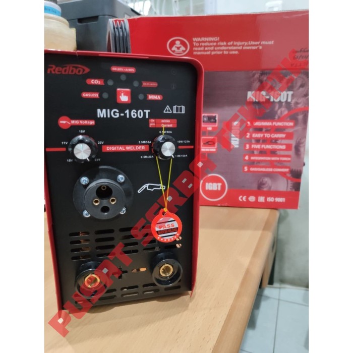 REDBO MESIN LAS MIG 160T CO2 TANPA GAS WELDING MIGi GASLESS JAPAN 120A ORIGINAL TERBAIK