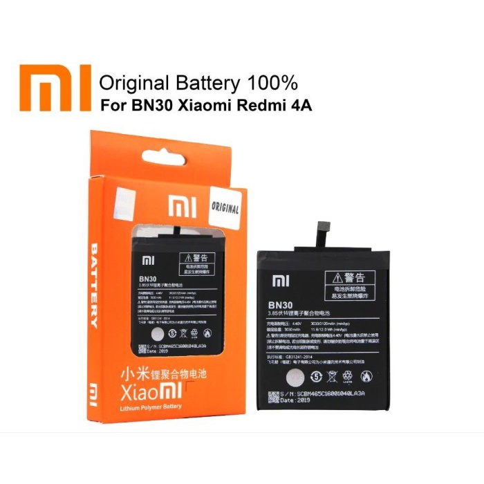 Baterai Battery Batre  Xiaomi Redmi 4a BN 30 / BN30 / BN-30 Batre Baterai Xiaomi Redmi 4a Original