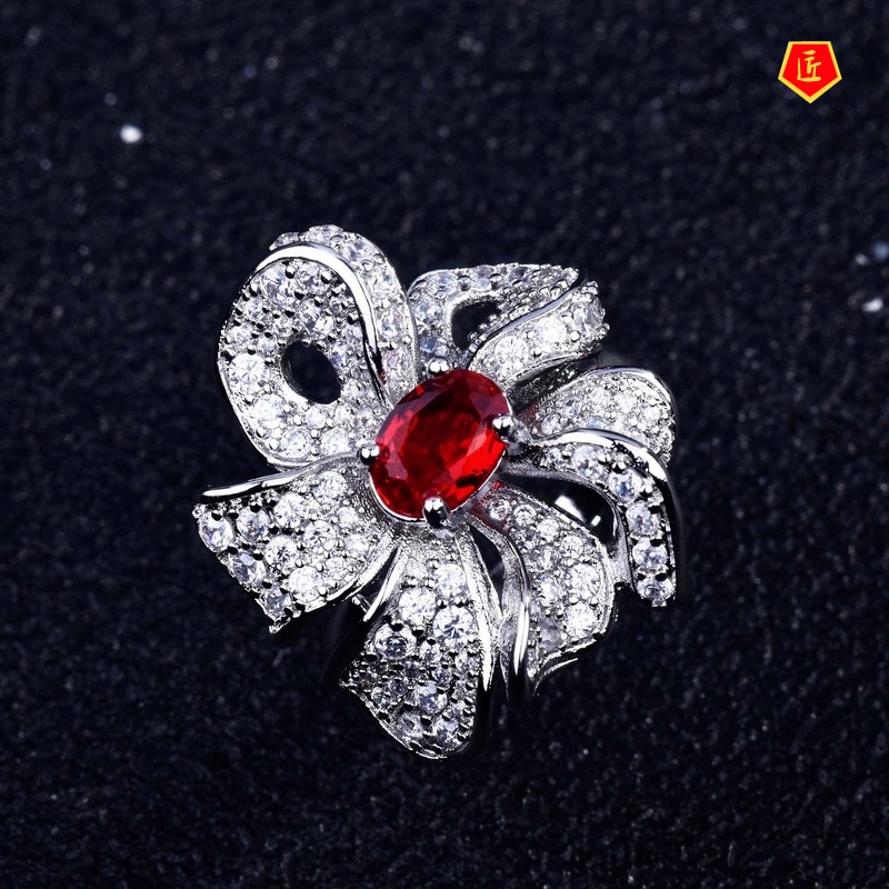 [Ready Stock]Women's Luxury Natural Ruby Butterfly Ring Fashion Design