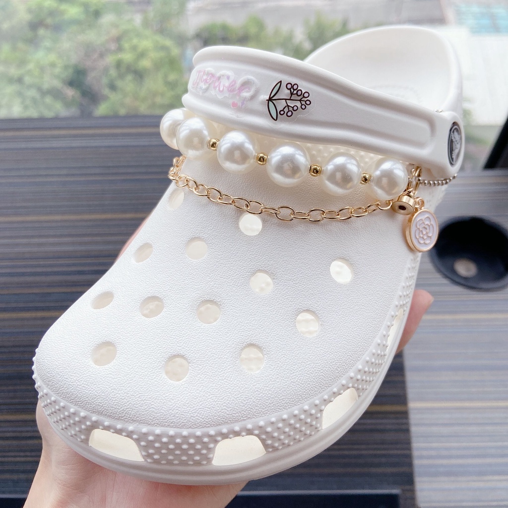 aksesoris wanita sendal crocs wanita aksesoris crocs chain Rantai Bowknot crocs jibbitz【sepatu tidak termasuk】