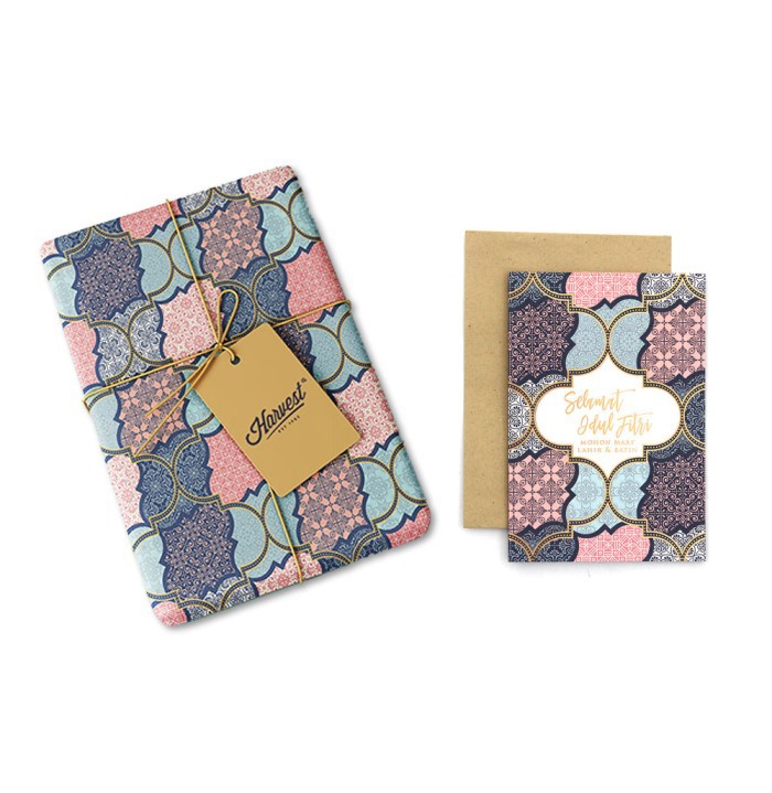 

Paket Kertas Kado & Kartu Ucapan Idul Fitri Harvest Gift Set - Etnik 4