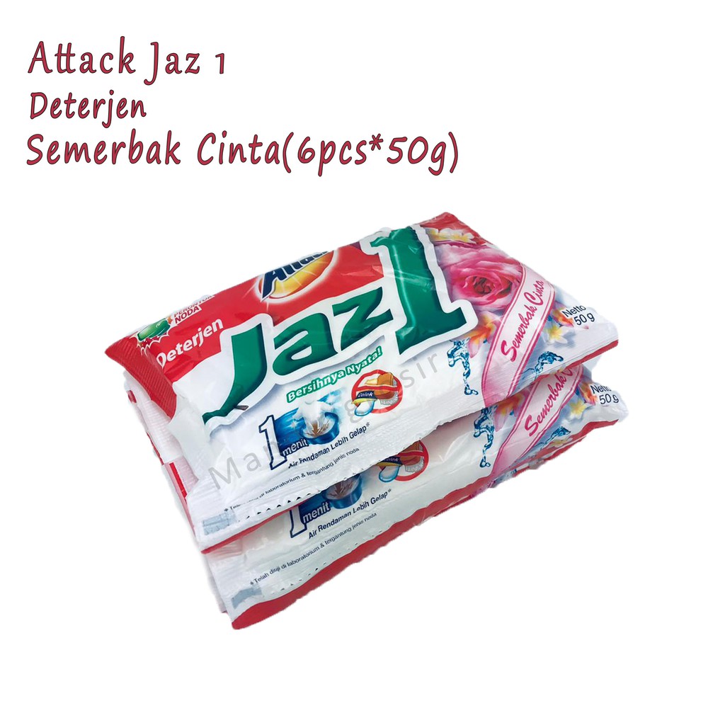 Deterjen Bubuk * Attack Jaz 1 * Semerbak Cinta * Pesona Segar * 6pcsX45g