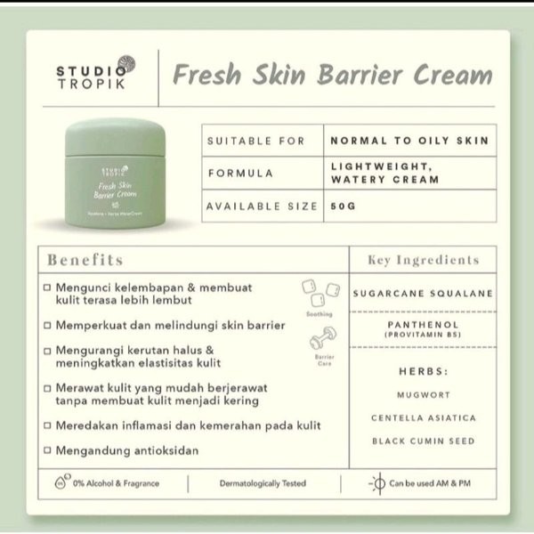 ★ BB ★ Studio Tropik Skin Barrier Cream Fresh - Rich - 50gr - 15gr