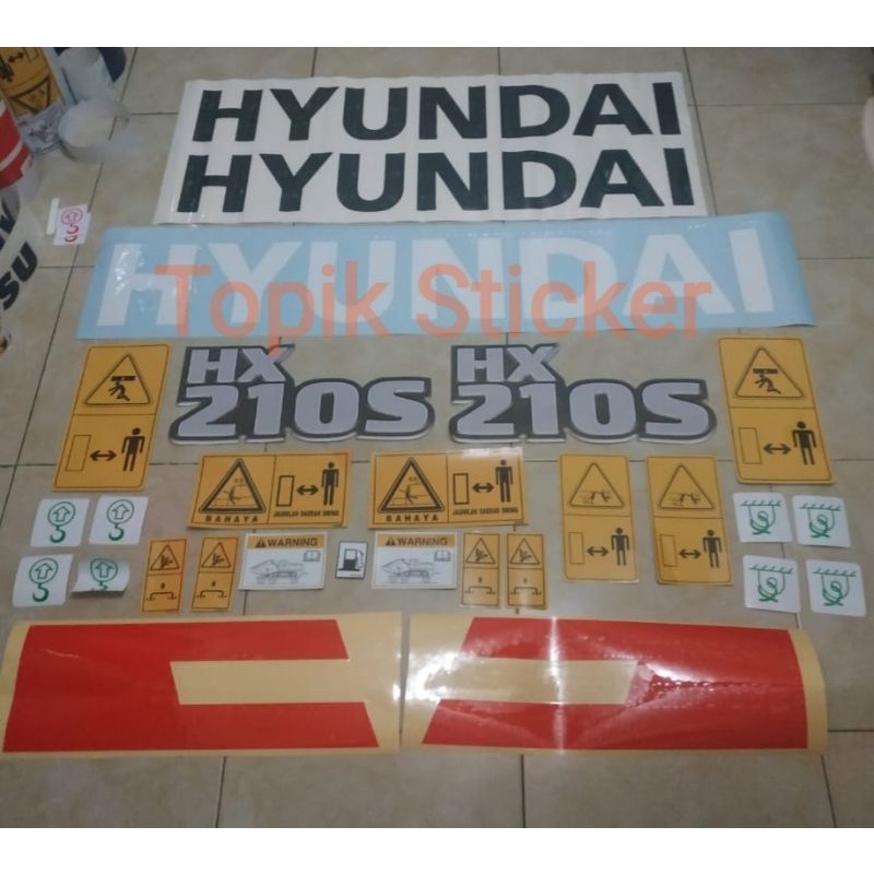 Stiker Excavator HYUNDAI HX 210 , 210s , 210a Decal Alat Berat
