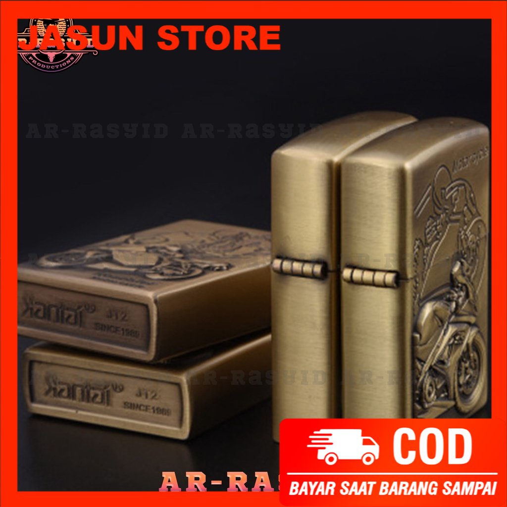 BISA COD! Korek Api Zippo Roda Api Minyak Jiantai Motif Motor JT-6069