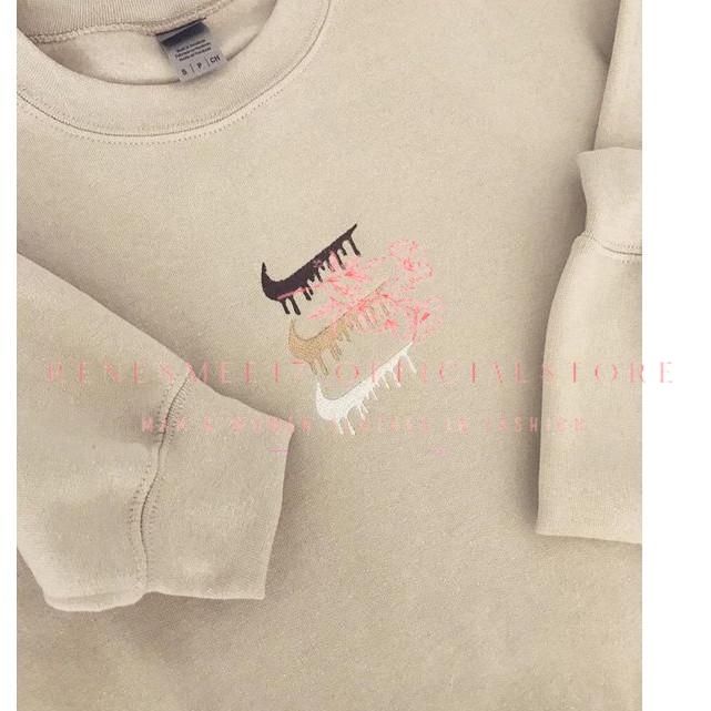 RENESMEE17.OFFICIALSTORE_ NIKE VINTAGE  TRIPLE MELTED DRIP LOGO BORDIR SWEATER CREWNECK BAHAN FLEECE
