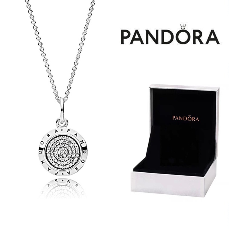 Pandora Kalung 925 Silver Dengan Liontin Berlian Untuk Wanita