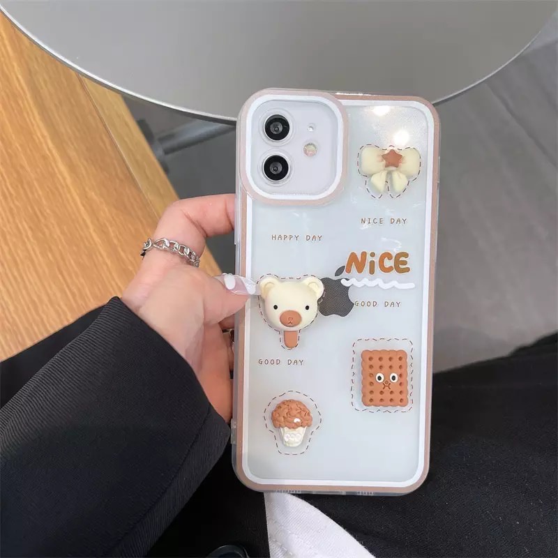 CASING BONEKA 3D Timbul FOR IPHONE 7 7+ 8 8+ SE X XS MAX XR 11 12 13 MINI PRO MAX