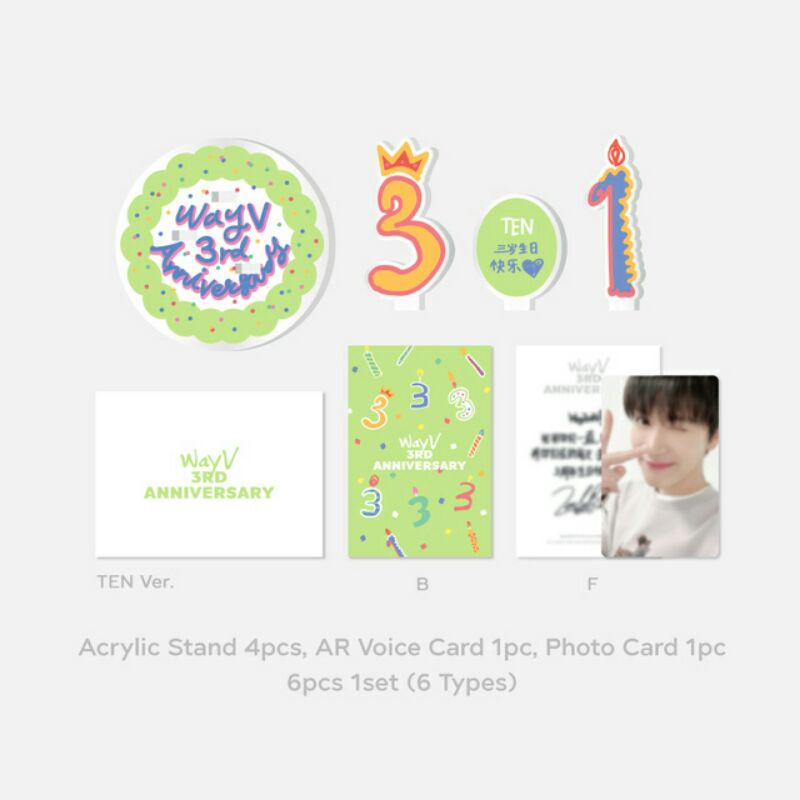 (PRE ORDER) MD 3RD ANNIVERSARY WAYV ACRYLIC STAND AR VOICE CARD SET NECKLACE LUCKY CARD SET TATTO ST