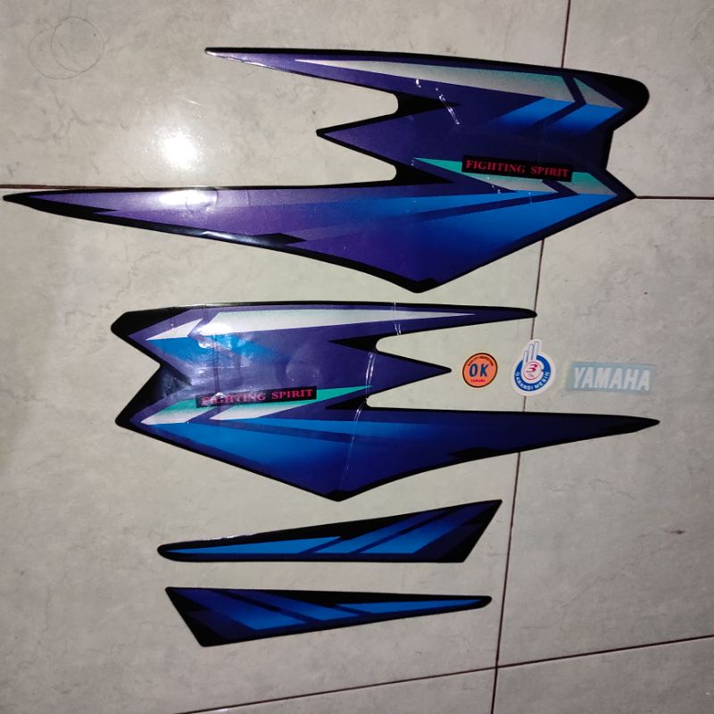Stiker stripping striping decal graphic Yamaha RX king new 2002 hitam ungu model ori original