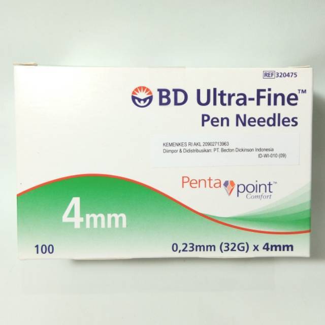 BD Ultra Fine Pen Needles 4mm Jarum Insulin Hijau / BD Ultra Fine 4mm 1 box isi 100pc