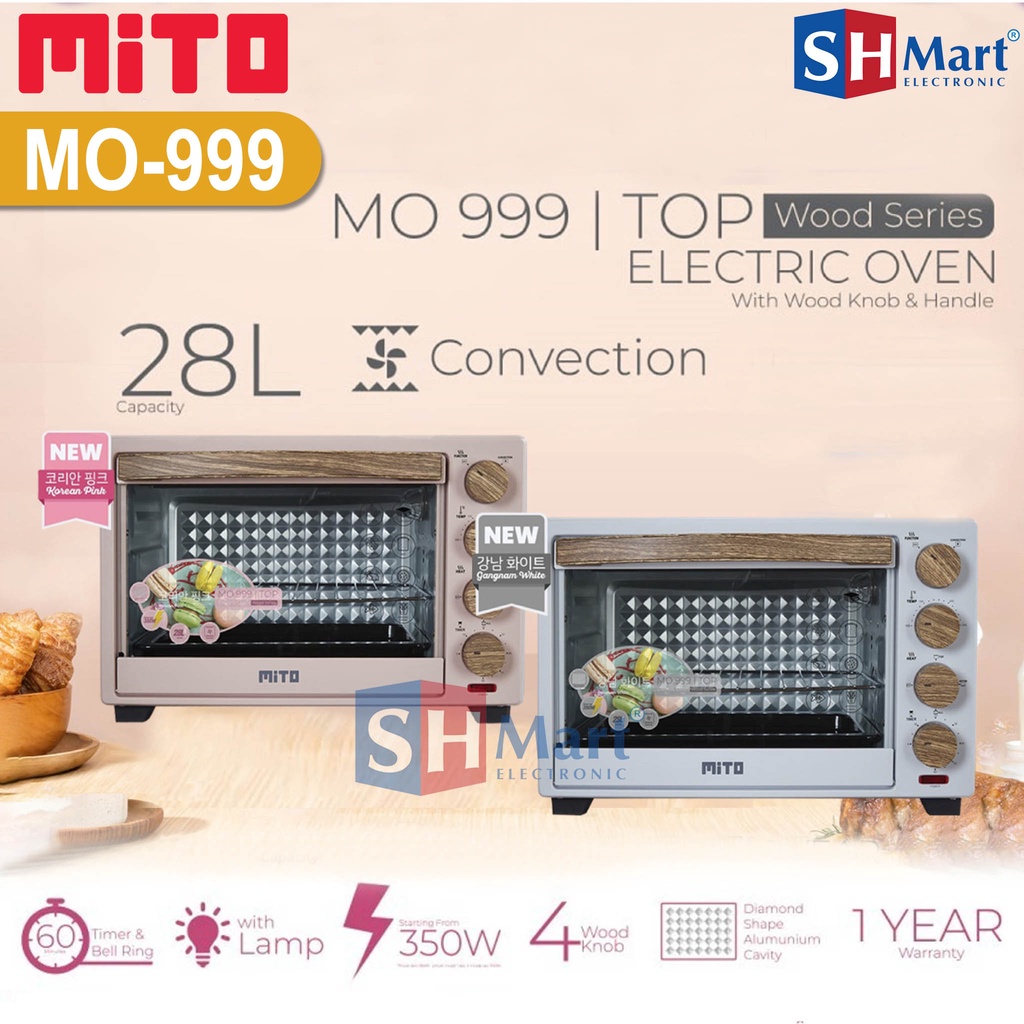 OVEN LISTRIK MITO MO-999 / MO999 WOOD SERIES KAPASITAS 28 LITER GARANSI RESMI